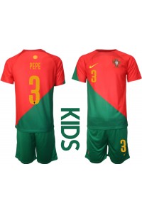 Portugal Pepe #3 Babytruitje Thuis tenue Kind WK 2022 Korte Mouw (+ Korte broeken)